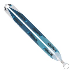 IMPORT Rush 1" Dye-Sublimated Lanyard with Silver Crimp & Split-Ring