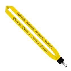 1" Cotton Lanyard with Plastic Clamshell & Swivel Snap Hook
