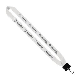 1" Cotton Lanyard with Plastic Clamshell & Swivel Snap Hook
