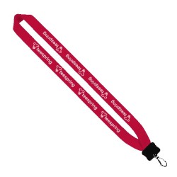 1" Cotton Lanyard with Plastic Clamshell & Swivel Snap Hook