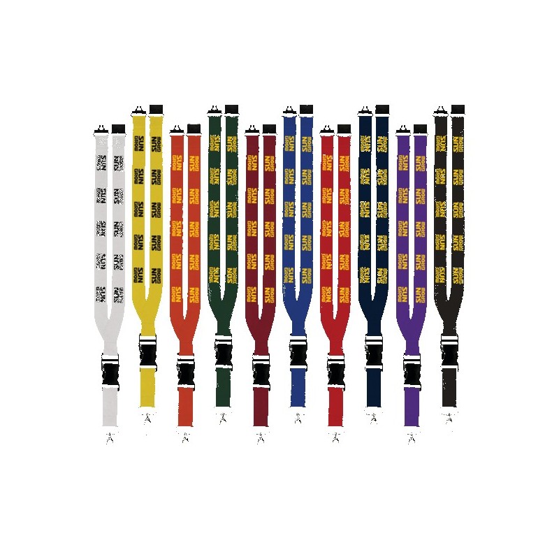 Maverick 1" Polyester Lanyard w/ Slide Buckle Release, Silver Metal Oval & Convenience Release