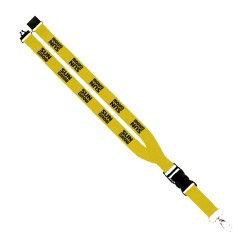 Maverick 1" Polyester Lanyard w/ Slide Buckle Release, Silver Metal Oval & Convenience Release
