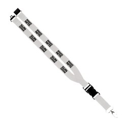 Maverick 1" Polyester Lanyard w/ Slide Buckle Release, Silver Metal Oval & Convenience Release