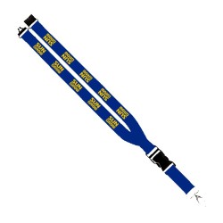 Maverick 1" Polyester Lanyard w/ Slide Buckle Release, Silver Metal Oval & Convenience Release