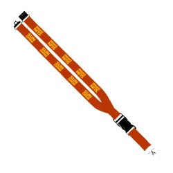 Maverick 1" Polyester Lanyard w/ Slide Buckle Release, Silver Metal Oval & Convenience Release