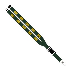 Maverick 1" Polyester Lanyard w/ Slide Buckle Release, Silver Metal Oval & Convenience Release