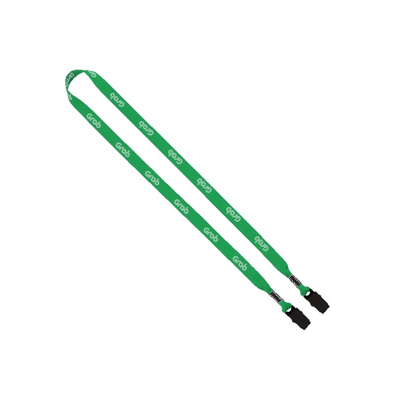 5/8" Dye-Sublimated Tubular Double Bulldog Clip Lanyard