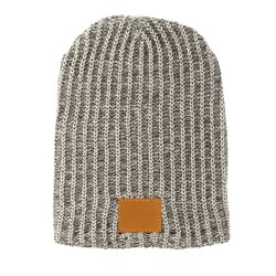 Haberdasher Knit Beanie with Leather Patch
