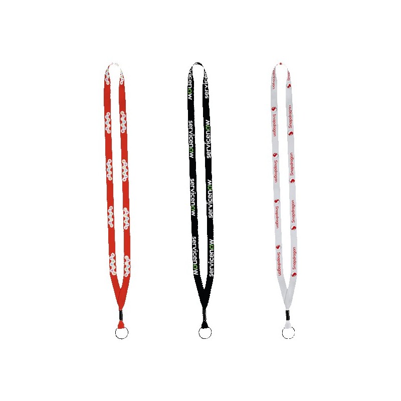 1/2" Dye-Sublimated Lanyard with Metal Crimp & Metal Split-Ring