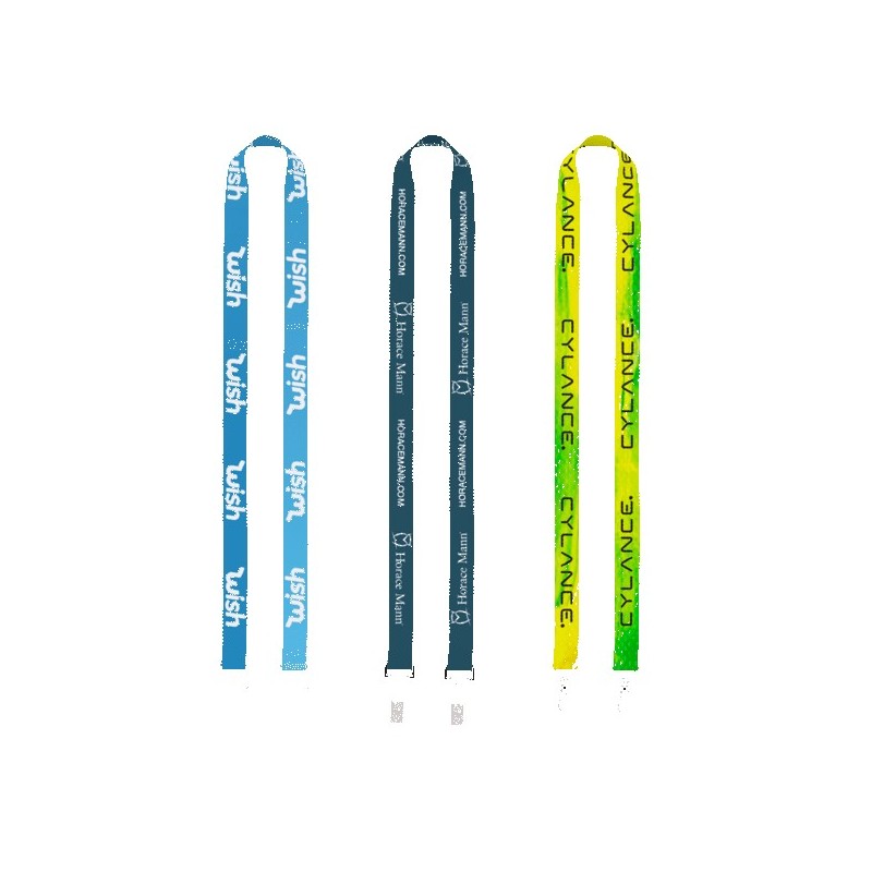 IMPORT Rush 3/4" Dye-Sublimated Double-Ended Lanyard with Dual Sewn Silver Metal Split-Ring
