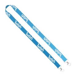 IMPORT Rush 3/4" Dye-Sublimated Double-Ended Lanyard with Dual Sewn Silver Metal Split-Ring
