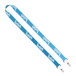 IMPORT Rush 3/4" Dye-Sublimated Double-Ended Lanyard with Dual Sewn Silver Metal Split-Ring