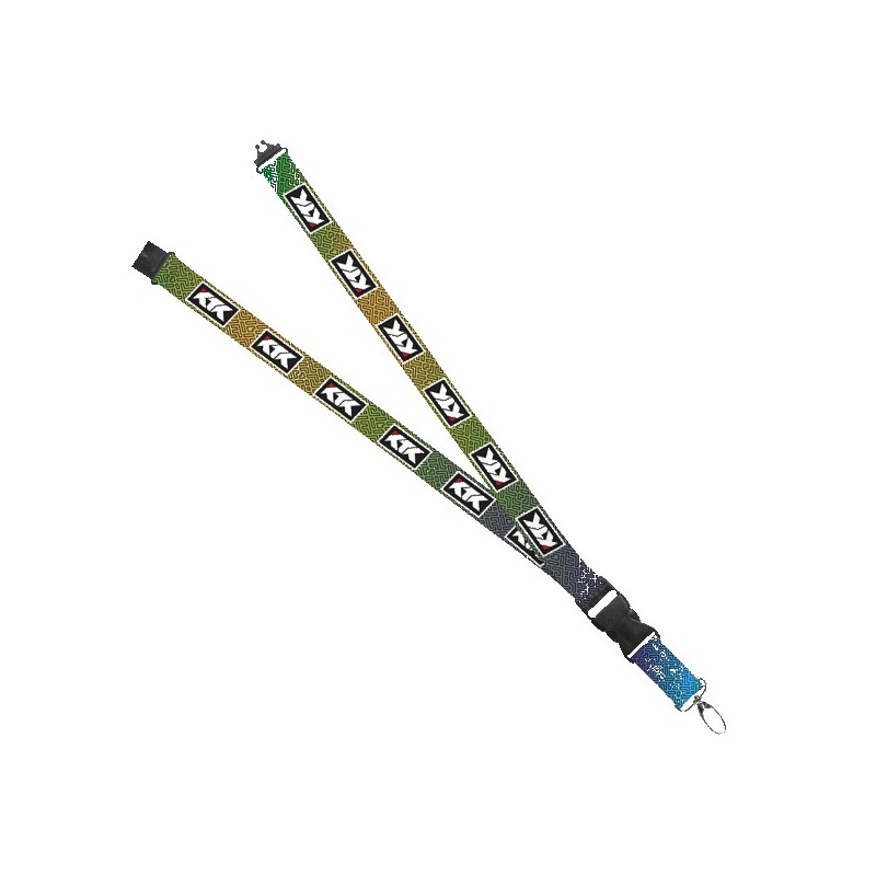 IMPORT Maverick 1" Dye-Sublimated Lanyard w/ Slide Buckle Release, Silver Metal Oval & Convenience R