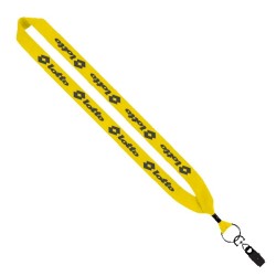 1" Cotton Lanyard with Metal Crimp & Metal Bulldog Clip