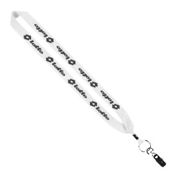1" Cotton Lanyard with Metal Crimp & Metal Bulldog Clip