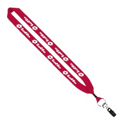 1" Cotton Lanyard with Metal Crimp & Metal Bulldog Clip
