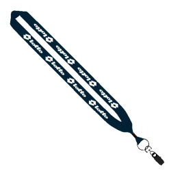 1" Cotton Lanyard with Metal Crimp & Metal Bulldog Clip