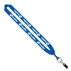 1" Cotton Lanyard with Metal Crimp & Metal Bulldog Clip