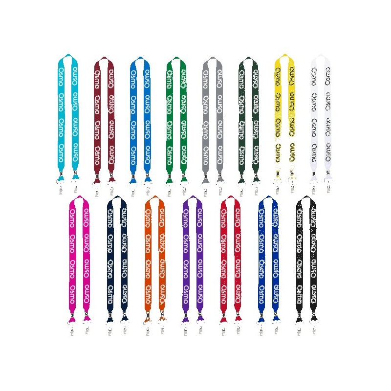 IMPORT Rush 1" Polyester 2-Ended Lanyard with Dual Silver Crimps & Split-Rings