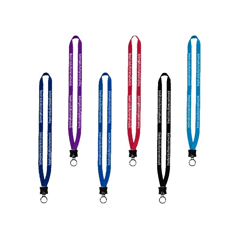 1/2" Smooth Nylon Lanyard with Plastic Clamshell & O-Ring