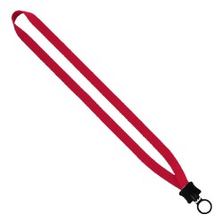 1/2" Smooth Nylon Lanyard with Plastic Clamshell & O-Ring