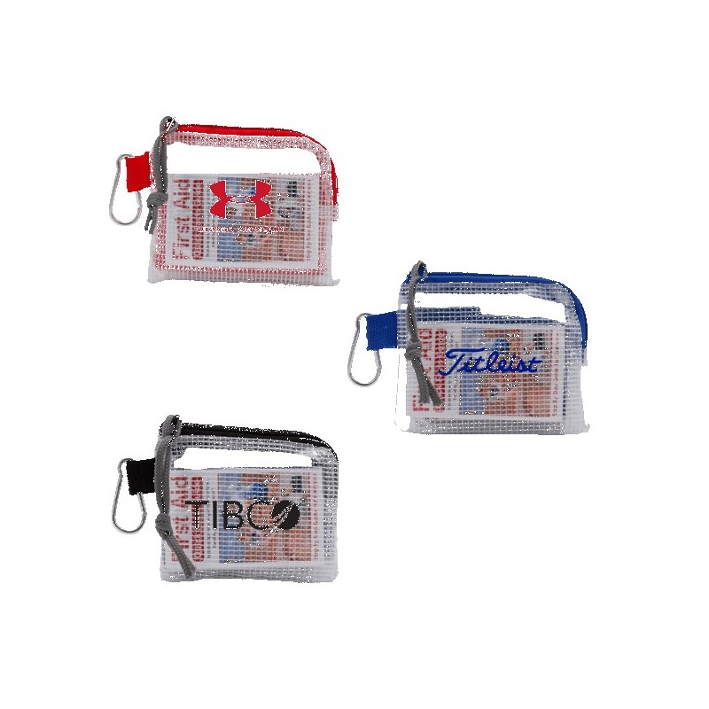 Golf Safety & First Aid Kit in a Zippered Clear Nylon Bag