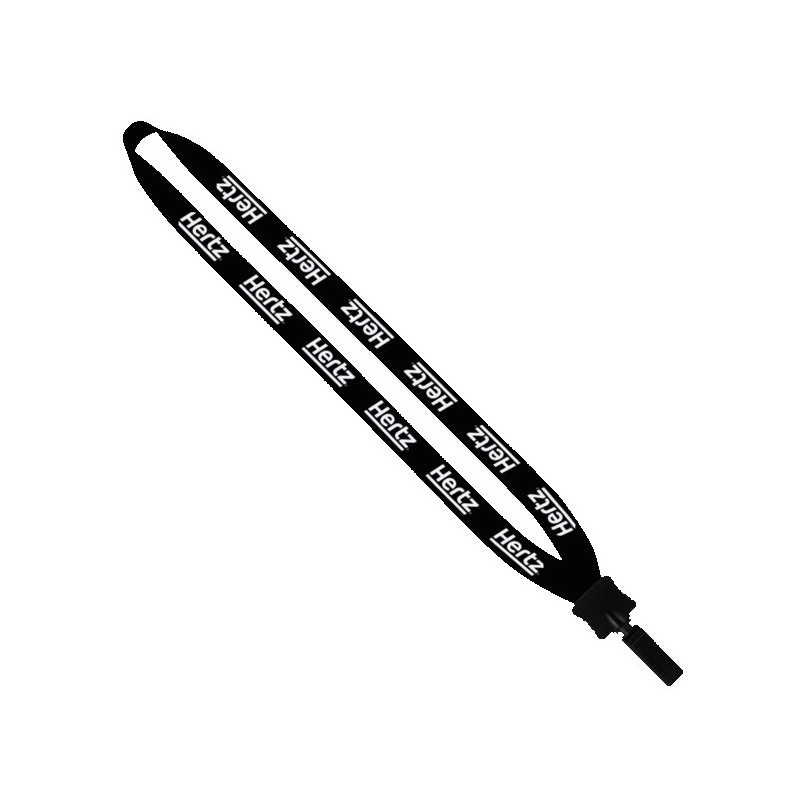 3/4" Cotton Lanyard with Plastic Clamshell & Bulldog Clip