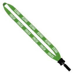 3/4" Cotton Lanyard with Plastic Clamshell & Bulldog Clip
