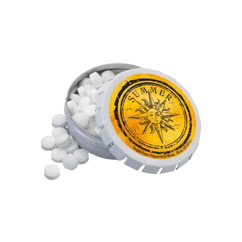 2 1/8" Large Round Push Tin with Mints