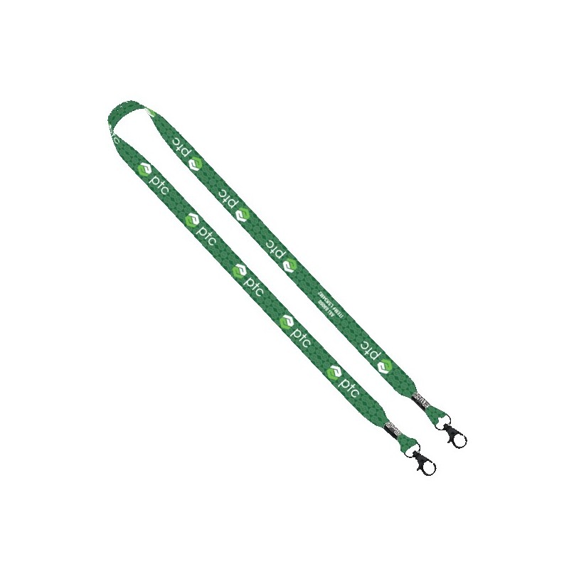 3/4" rPET Dye-Sublimated Double-Ended Lanyard With Metal Crimp and Lobster Clip