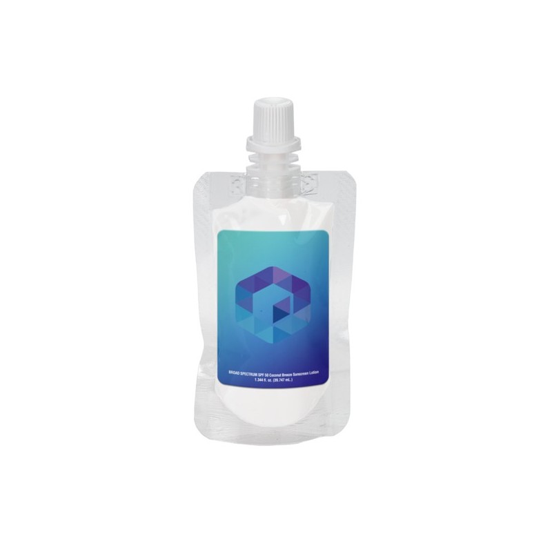 Custom 1 oz Squeeze Pouch Sun Screen SPF 50
