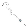 Imported 1/8" thick black cord with silver crimp, badge reel, and back of neck plastic barrel conven