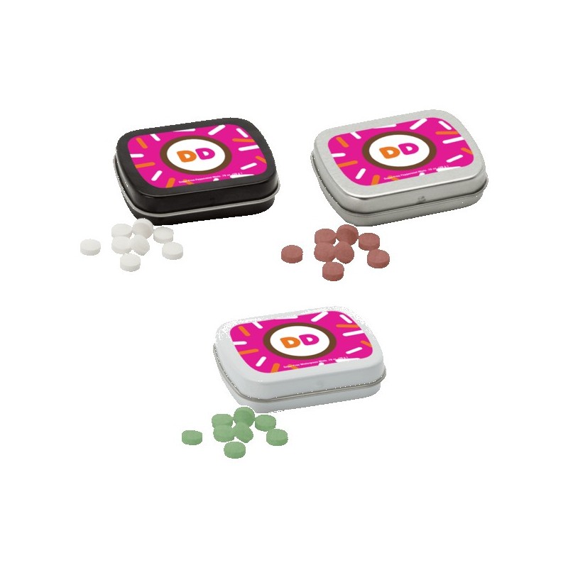 Sugar Free Mints in a Small Rectangular Hinged Tin