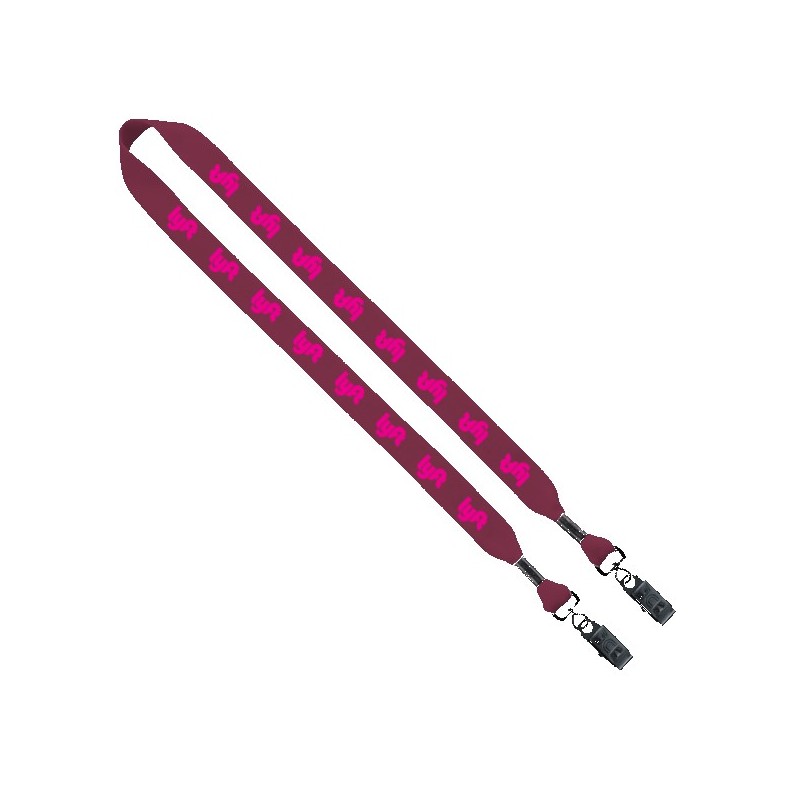 3/4" Cotton Double Bulldog Clip Lanyard