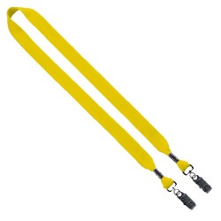 3/4" Cotton Double Bulldog Clip Lanyard