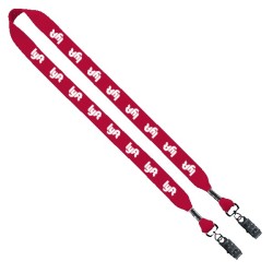 3/4" Cotton Double Bulldog Clip Lanyard