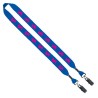 3/4" Cotton Double Bulldog Clip Lanyard