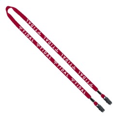 1/2" Cotton Double Bulldog Clip Lanyard