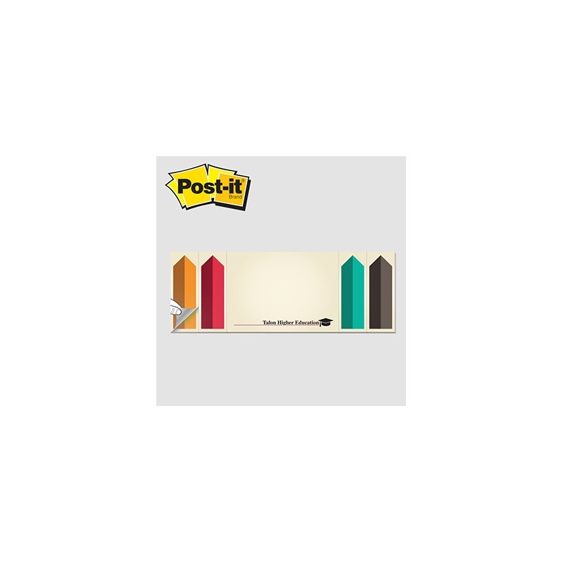 Post-it® Custom Printed Page Markers & Note Pad Combo (3"x8")