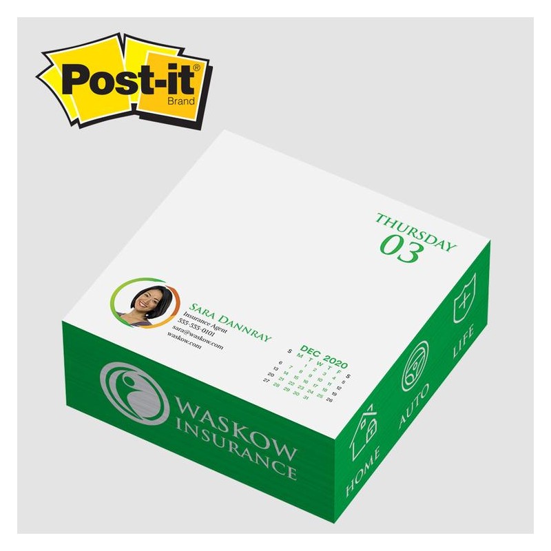 Post-it® Custom Printed Notes Calendar Cubes - 4 x 4 x 1 5/8