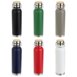 Cusano 22 oz Vacuum Insulated Stainless Steel Bottle with Bamboo Cap