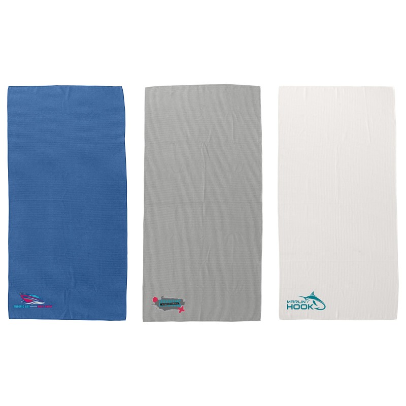 Seaside 30" x 60" Waffle Microfiber Beach Towel