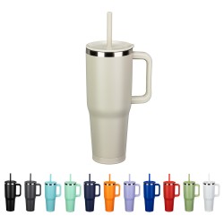 SENSO® Summit 40 oz Insulated Stainless Steel Travel Mug with Press-In Straw Lid
