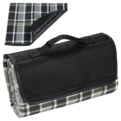 Plaid Barrel Fleece Picnic Blanket