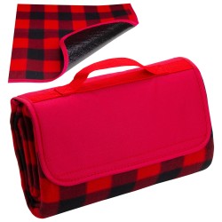 Plaid Barrel Fleece Picnic Blanket