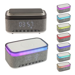 Sunset 20W Stereo Speaker with White Noise, Clock, Radio, and 15W Wireless