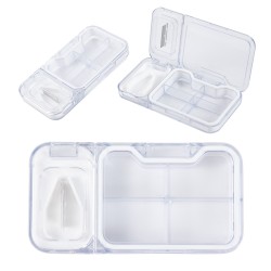 Cache 4-Compartment Pill Box with Tablet Cutter
