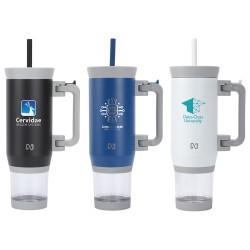 NAYAD® Quest 23 oz Stainless Steel Double-Wall Mug with Foldable Handle & Snack Cup