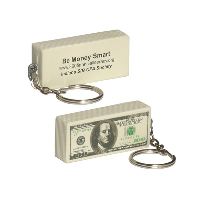 $100 Bill Stress Reliever Key Chain
