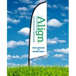 Rush 24 Hour Zoom2 9' Feather/Teardrop Flag Kit 1 Side w/X-Base